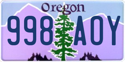 OR license plate 998AOY