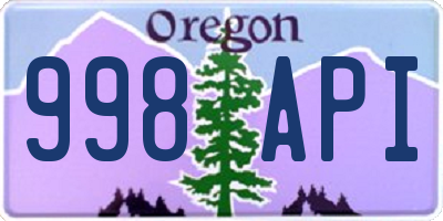OR license plate 998API