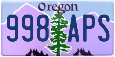 OR license plate 998APS