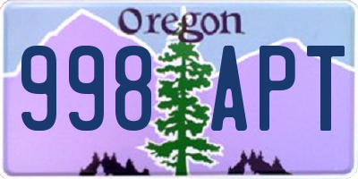 OR license plate 998APT