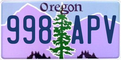 OR license plate 998APV