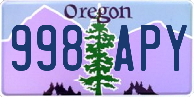 OR license plate 998APY