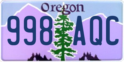 OR license plate 998AQC