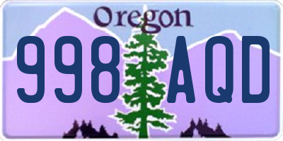 OR license plate 998AQD