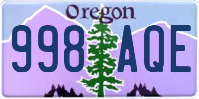 OR license plate 998AQE