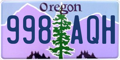 OR license plate 998AQH