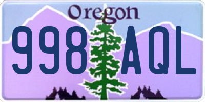 OR license plate 998AQL