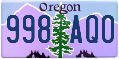 OR license plate 998AQO