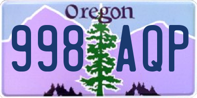 OR license plate 998AQP