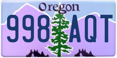 OR license plate 998AQT