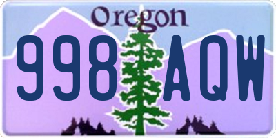 OR license plate 998AQW