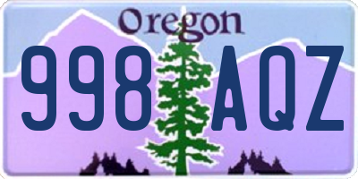 OR license plate 998AQZ