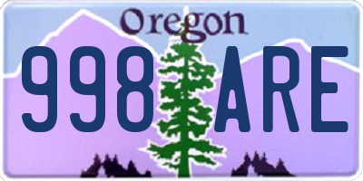 OR license plate 998ARE