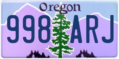 OR license plate 998ARJ