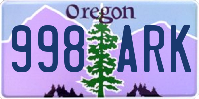 OR license plate 998ARK