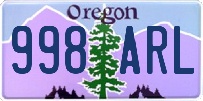 OR license plate 998ARL