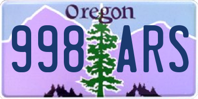 OR license plate 998ARS