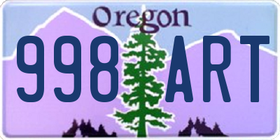 OR license plate 998ART