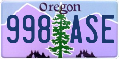 OR license plate 998ASE