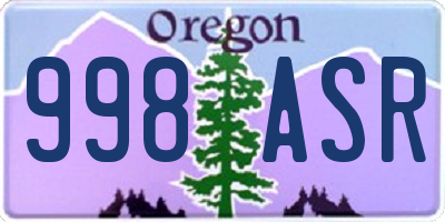 OR license plate 998ASR