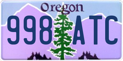 OR license plate 998ATC