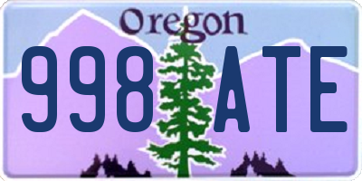 OR license plate 998ATE