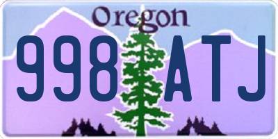 OR license plate 998ATJ
