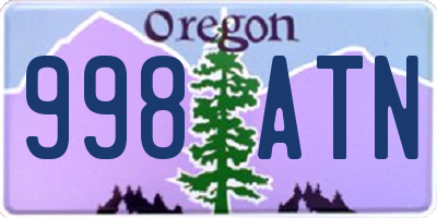 OR license plate 998ATN