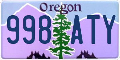 OR license plate 998ATY