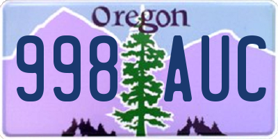 OR license plate 998AUC