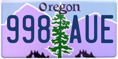 OR license plate 998AUE