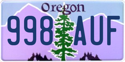 OR license plate 998AUF