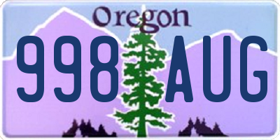 OR license plate 998AUG