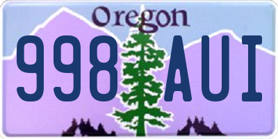 OR license plate 998AUI