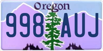 OR license plate 998AUJ