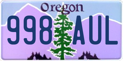 OR license plate 998AUL