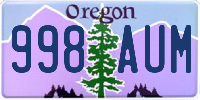 OR license plate 998AUM