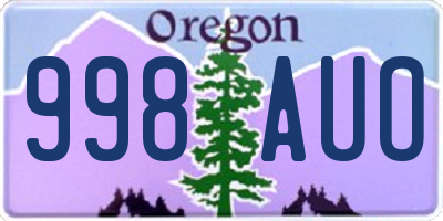OR license plate 998AUO