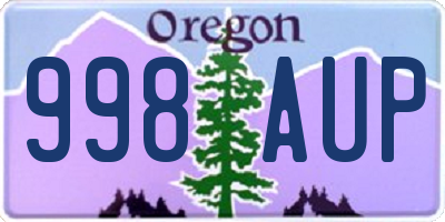 OR license plate 998AUP