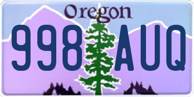 OR license plate 998AUQ
