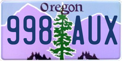 OR license plate 998AUX