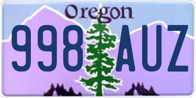 OR license plate 998AUZ