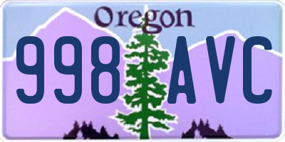 OR license plate 998AVC