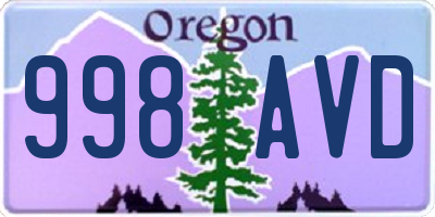 OR license plate 998AVD