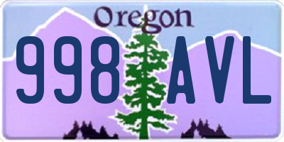 OR license plate 998AVL
