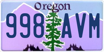 OR license plate 998AVM