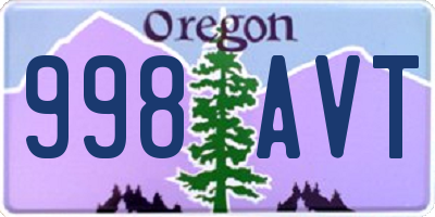 OR license plate 998AVT