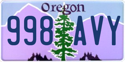OR license plate 998AVY