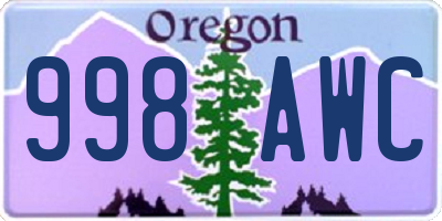 OR license plate 998AWC