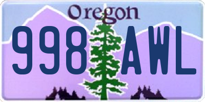 OR license plate 998AWL